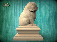 Load image into Gallery viewer, Pekingese Dog Wooden Finial – Carved Post Topper Dog Statue for Fence, Deck or Stair Post