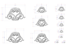 Load image into Gallery viewer, a collection of intricate, decorative designs in a 3D style, including various sizes and shapes. The designs are detailed and visually appealing, showcasing the artist's skill and creativity.