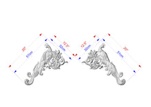 Load image into Gallery viewer, Custom order. Set of a pair of peacocks 20x12" and Sunburst Elegance wooden rosette 15x15", multi-toned wood with water-resistant glue