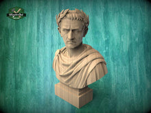 Load image into Gallery viewer, Julius Caesar Bust | Carved and Hand-Finished Wood Statue | Roman Emperor Gift
