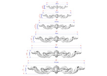 Load image into Gallery viewer, a drawing of a set of four ornate scrolls