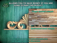 Load image into Gallery viewer, The image is a promotional advertisement for Master Oak, a company that sells paint for painting wooden products. It features a close-up of a wooden surface with a decorative design, and a sample of the paint used on the product. The text on the image provides information about the paint, including that it allows for savings if the product is painted, and that the paint can vary in texture and color depending on the sample shown.