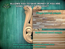Load image into Gallery viewer, The image is a promotional image for Master Oak Paint, showcasing a variety of wood samples. It features a wooden carving and a multi-toned wood sample, highlighting the different textures and colors of the wood. The text on the image encourages viewers to save money by painting the product, and it provides a sample of the product texture and color, which may vary from the sample shown. The image also mentions that adjacent pieces have different shades.