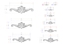 Load image into Gallery viewer, a drawing of a set of decorative brackets