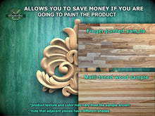 Load image into Gallery viewer, The image is a promotional advertisement for Master Oak, a company that sells wood products. It features a close-up of a wooden carving and a sample of multi-toned wood, along with text that provides information about the products.