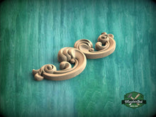 Load image into Gallery viewer, Large Floral Wood Applique – Ornate Carved Decoration for Furniture