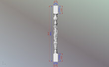 Load image into Gallery viewer, Custom order. #1 Baluster with women, set of 10 pcs, Height 90 cm, Material: finger-joined multi-toned oak