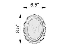 Load image into Gallery viewer, Custom order. Personalized onlay with the letter "M". Size - 8.5 "x6.5". Material - multi-toned wood, unpainted, 1 pc.