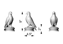 Load image into Gallery viewer, Custom order. Pigeon Wooden Finial for Staircase Newel Post, Hight - 9", round base width - 4.5", Oak wood, 1pc