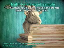 Load image into Gallery viewer, Custom order. Goat Wooden Finial for Staircase Newel Post, Goat finial bed post, Goat statue of wood, Wooden Goatt statue cap, 1 pc, 9" hight, Oak