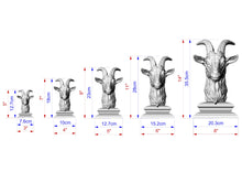Load image into Gallery viewer, Goat Wooden Finial for Staircase Newel Post, Goat finial bed post, Goat statue of wood, Wooden Goatt statue cap