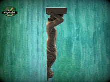 Load image into Gallery viewer, Atlas Corbel - Classical Architectural Element, Unpainted, Decor Carved Wooden Corbel, 1pc, Home Wall Embellishments, wood wall art decor