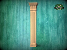 Load image into Gallery viewer, Square-Top Corinthian Column Craft, Wood Column for Architectural Beauty, 1pc, Unpainted