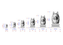 Load image into Gallery viewer, Husky wooden statue, Husky finial bed post, Husky statue of wood, Wooden dog statue cap