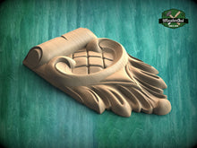Load image into Gallery viewer, Victorian Verve: Exquisite Carved Wooden Corbel, 1pc, Antique wooden onlay, Furniture wooden applique, Unpainted, Home Wall Embellishments