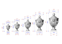 Load image into Gallery viewer, Handcrafted Wooden Classical Urn with Lion's Head Relief - Decorative Neoclassical Vase