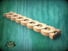 Load image into Gallery viewer, Curvilinear Harmony: Wooden Carved Moulding Accent,  40" classical wood cabinet moulding, 1 pc, Unpainted, Decorative Moulding Trim