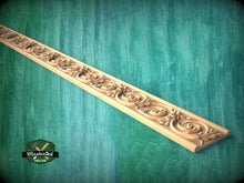 Load image into Gallery viewer, Traditional Swirling Pattern Moulding - Ornate Wood Accent for Rustic and Classic Decor, 40" Ornate molding panel, Carved wooden Baguette