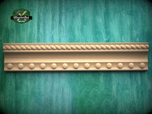 Load image into Gallery viewer, Elegant Beaded and Twisted Rope Wood Moulding – Versatile Accent, 40" , 1 pc, Unpainted, Decorative Moulding Trim, Furniture Moulding
