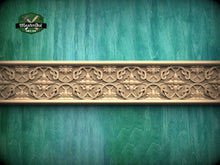 Load image into Gallery viewer, Interconnected Loops and Flowers Carved Moulding – Timeless Elegance, 40" Intricate Weaving Pattern, 1 pc, Unpainted, Baguette
