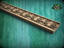 Load image into Gallery viewer, Rococo-Inspired Carved Wood Molding – Luxurious Ornamentation, 40" , 1 pc, Unpainted, Rectangular Wooden Baguette, Furniture Moulding