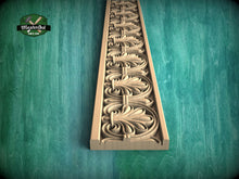 Load image into Gallery viewer, Rococo-Inspired Carved Wood Molding – Luxurious Ornamentation, 40" , 1 pc, Unpainted, Rectangular Wooden Baguette, Furniture Moulding