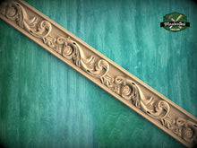 Load image into Gallery viewer, Baroque Scrollwork Wood Molding – Ornate Swirl Wood Trim, 40" , 1 pc, Unpainted, Rectangular Wooden Baguette, Furniture Moulding