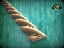 Load image into Gallery viewer, Spiral Carved Wooden Moulding – Classical Design Accen, 40" Elegant Wood Detail, 1 pc, Unpainted, Carved Baguette, Twisted Rope Wood Molding