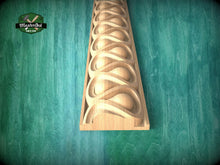 Load image into Gallery viewer, Teardrop Symphony Wood Baguette – Eco-Friendly Carved Droplet Decor, 40" Elegant Wood Detail, 1 pc, Unpainted, Carved Moulding