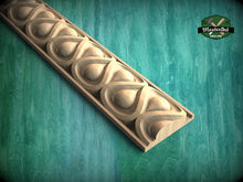 Load image into Gallery viewer, Teardrop Symphony Wood Baguette – Eco-Friendly Carved Droplet Decor, 40" Elegant Wood Detail, 1 pc, Unpainted, Carved Moulding