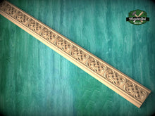 Load image into Gallery viewer, Elegant Wood Moulding with Celtic Interlace – Artisan Crafted Detail, 40" , 1 pc, Unpainted, Carved Home Decor, Furniture Baguette