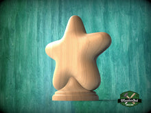 Load image into Gallery viewer, Enchanted Star Wooden Newel Cap - Perfect for Staircase Elegance or Children’s Bed Finial, 1pc, Ornate Decorative Newel Post Wooden Finial