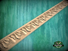 Load image into Gallery viewer, Classic leaf-flame patterned Wood Moulding - Timeless Baroque Style Trim, 40" Symmetrical Design Moulding, 1 pc, Unpainted, Carved Baguette