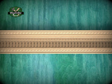 Load image into Gallery viewer, Elegant Carved Wood Crown Moulding – Egg & Dart and Fluted Design, 40" Symmetrical Design Moulding, 1 pc, Unpainted, Carved Baguette