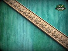 Load image into Gallery viewer, Carved Floral Moulding with Bead Accents – Artisanal Woodwork,  40" , 1 pc, Unpainted, Decorative Beaded Detail Trim, Furniture Moulding