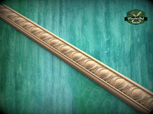 Load image into Gallery viewer, Victorian Lily Medallion Molding - Classical Elegance in Carved Wood, 40" Traditional Decorative Woodwork, Carved wooden Baguette
