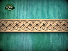 Load image into Gallery viewer, Elegant Celtic Double Weave Wood Moulding – Timeless Inspiration and Style, 40" Intricate Celtic Knot, 1 pc, Unpainted, Baguette