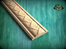 Load image into Gallery viewer, Complex Weave Pattern Wood Moulding – Textural Elegance,  40"  Intricate Weaving Detail, 1 pc, Unpainted, Baguette