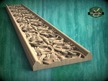 Load image into Gallery viewer, Interconnected Loops and Flowers Carved Moulding – Timeless Elegance, 40" Intricate Weaving Pattern, 1 pc, Unpainted, Baguette