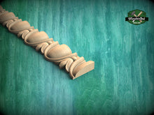 Load image into Gallery viewer, Traditional Flower and Egg Pattern Wood Moulding - Classic Decor, 40" Versatile Wood Trim, 1 pc, Unpainted, Carved Baguette