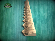 Load image into Gallery viewer, Wave-Patterned Wood Moulding – Elegant Eco-Friendly Decor, 40" Symmetrical Design Trim, 1 pc, Unpainted, Baguette