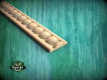 Load image into Gallery viewer, Contoured Shield Pattern Molding - Symmetrical Wood Elegance, 40" Classic & Modern Decor, 1 pc, Unpainted, Shield-Shaped Carved Baguette