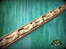 Load image into Gallery viewer, Vineyard Bounty Carved Moulding – Grape and Leaf Pattern, 40" , 1 pc, Unpainted, Ornate Grape Cluster Moulding, Furniture Baguette