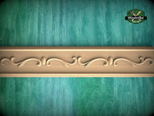 Load image into Gallery viewer, Wood Carved Moulding - Elegance of the Breeze , 40", 1 pc, Unpainted, Unique Architectural Detail, Carved Baguette