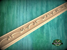 Load image into Gallery viewer, Wood Carved Moulding - Elegance of the Breeze , 40", 1 pc, Unpainted, Unique Architectural Detail, Carved Baguette