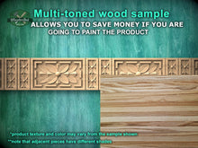 Load image into Gallery viewer, Carved Flower Moulding – Decorative Wooden Rosette Strip, Option 1,  40" , 1 pc, Unpainted, Rectangular Wooden Baguette, Furniture Moulding