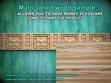 Load image into Gallery viewer, Carved Flower Moulding – Decorative Wooden Rosette Strip, Option 2,  40" , 1 pc, Unpainted, Rectangular Wooden Baguette, Furniture Moulding