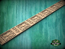 Load image into Gallery viewer, Carved Flower Moulding – Decorative Wooden Rosette Strip, Option 2,  40" , 1 pc, Unpainted, Rectangular Wooden Baguette, Furniture Moulding