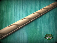 Load image into Gallery viewer, Half Round Twisted Ribbon Rope Moulding - Nautical Elegance, 40" Elegant Wood Detail, 1 pc, Unpainted, Carved Baguette