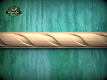 Load image into Gallery viewer, Half Round Twisted Ribbon Rope Moulding - Nautical Elegance, 40" Elegant Wood Detail, 1 pc, Unpainted, Carved Baguette